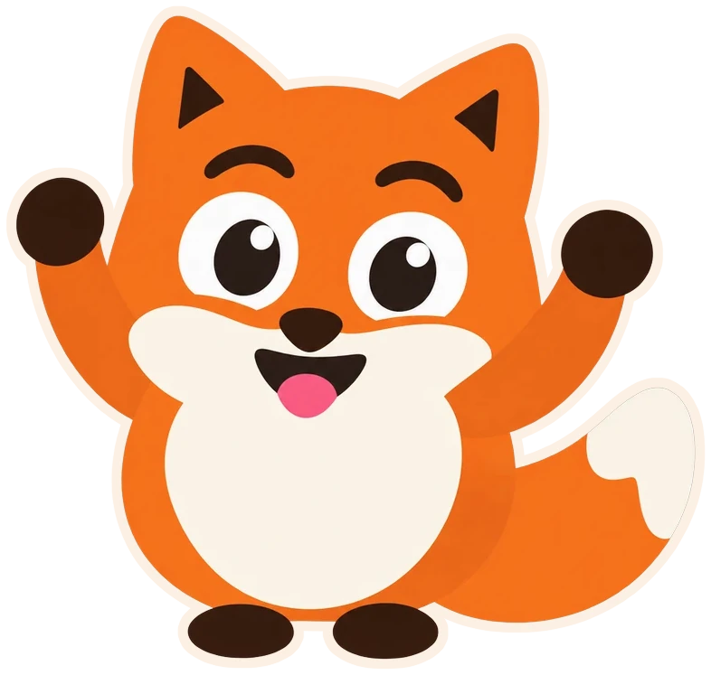 The fox from ToolboxFox, cheering